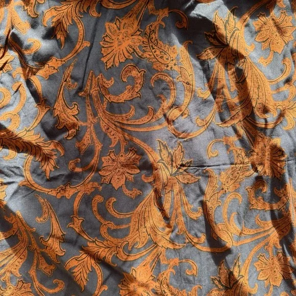 NWT MBX Men's Medium Western Floral Button Down Long Sleeve Shirt Stretch Rayon - Picture 6 of 6